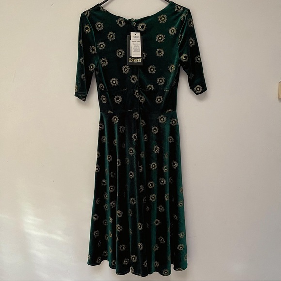 Modcloth × Collectif Trixie Green Velvet
Starlight Glitter Swing Dress - Picture 7 of 7